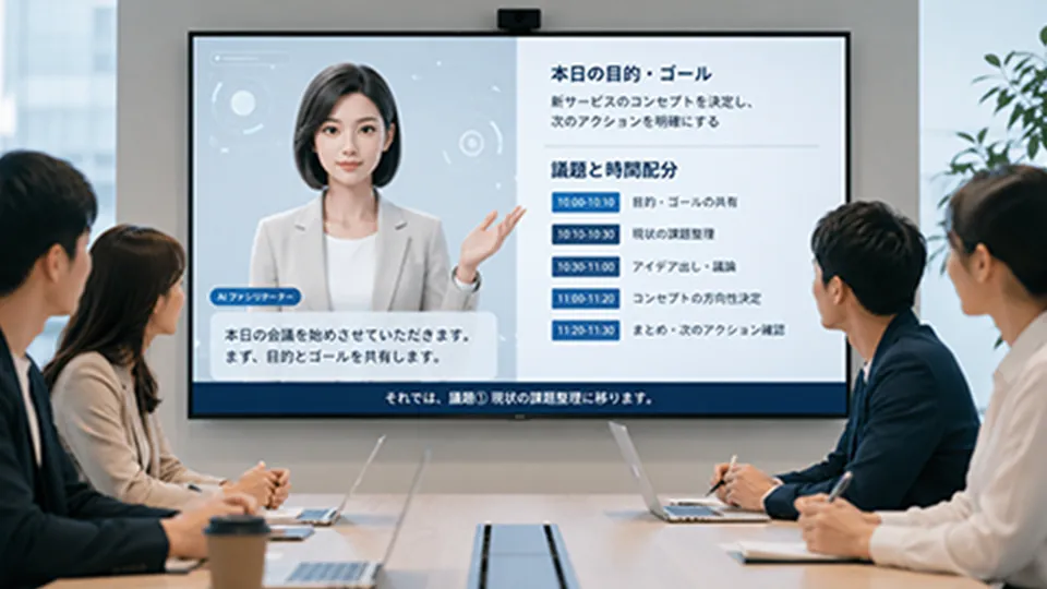 AIが会議の最初から最後まで司会を担当